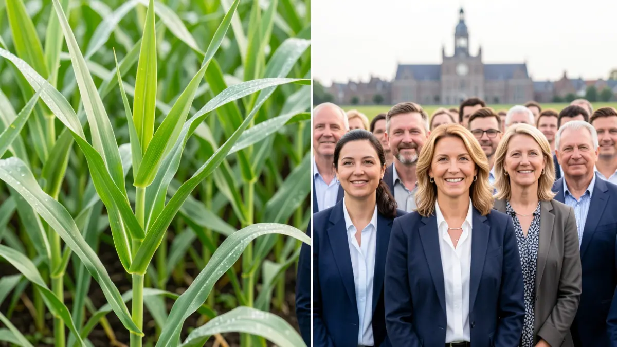 Een samengestelde afbeelding die de landbouwsector en werkzoekenden in Dentergem symboliseert.